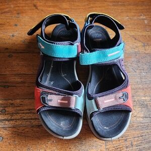 Ecco Anniversary Yucatan 10 Years Offroad Sandals Colorful Womens Size 39 US 8.5